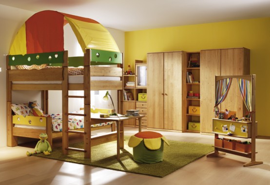 Bộ sưu tập nội thất gỗ dành cho phòng của trẻ.